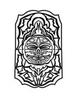 maschera Tiki. modello maori o polinesiano. buono per stampe e tatuaggi. isolato. vettore