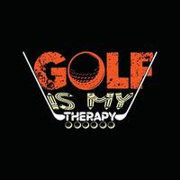 golf è mio terapia vettore maglietta design. golf palla maglietta design. può essere Usato per Stampa tazze, etichetta disegni, saluto carte, manifesti, borse, e magliette.