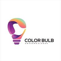 liquido lampadina pendenza colorato logo design vettore