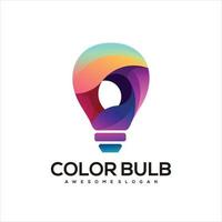 lampadina pendenza colorato logo design vettore