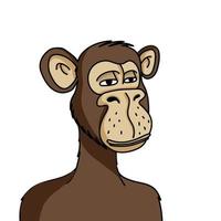 annoiato scimmia nft isolato su bianca sfondo. non fungibile gettone blockchain scimmia vettore illustrazione