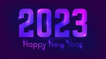 2023 contento nuovo anno neon sfondo. astratto neon fondale con luci per Natale vacanza saluto carta, volantini o manifesti. vettore illustrazione