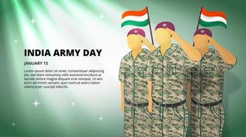 India esercito giorno sfondo con il esercito salutando vettore
