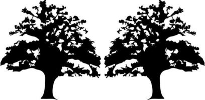 nero alberi impostato isolato su bianca sfondo. albero sagome. design di alberi per manifesti, banner e promozionale Oggetti. vettore illustrazione