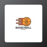 pallacanestro sport logo semplice design vettore