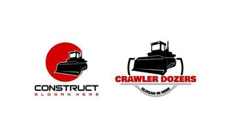 costruzione veicolo logo disegni vettore, crawler bulldozer logo vettore