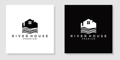 River House logo design ispirazione, illustrazione vettoriale