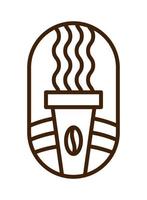 vettore tazza di caffè fagiolo per bar o negozi. il giro logo biologico design giorno emblema lineare stile. Vintage ▾ astratto icona per caffè rompere disegno, attività commerciale pausa rilassare