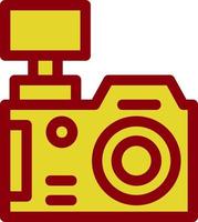 icona piatta della fotocamera dslr vettore