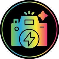 icona piatta della fotocamera flash vettore