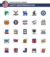 impostato di 25 Stati Uniti d'America giorno icone americano simboli indipendenza giorno segni per bicchiere trasporto asino navicella spaziale launcher modificabile Stati Uniti d'America giorno vettore design elementi