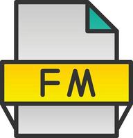 fm file formato icona vettore