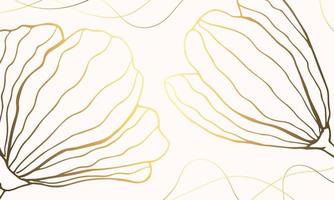 lusso oro e beige sfondo con impianti. fiore schema. mano disegnato. minimo arte. vettore arte