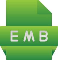 emb file formato icona vettore