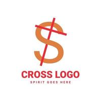 lettera S iniziale attraversare vettore logo design