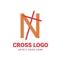 lettera n iniziale attraversare vettore logo design