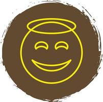 sorridente viso con alone vettore icona design