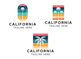 California spiaggia logo design modello. vettore