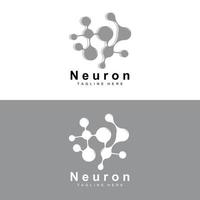 neurone logo design vettore nervo cellula illustrazione molecolare dna Salute marca