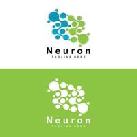 neurone logo design vettore nervo cellula illustrazione molecolare dna Salute marca