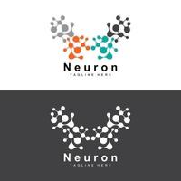 neurone logo design vettore nervo cellula illustrazione molecolare dna Salute marca