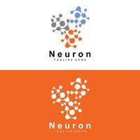 neurone logo design vettore nervo cellula illustrazione molecolare dna Salute marca