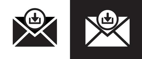 Scarica e-mail icona, vettore illustrazione