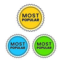maggior parte popolare distintivo icona etichetta cartello design vettore