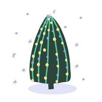 carino vettore Natale albero. festivo colorato illustrazione.