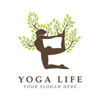 yoga logo e vettore con slogan modello