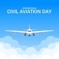 internazionale civile aviazione giorno vettore illustrazione. adatto per manifesto, striscioni, sfondo e saluto carta.