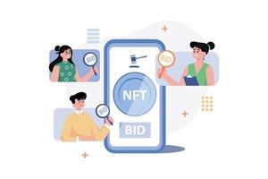 nft arte offerta illustrazione concetto su bianca sfondo vettore