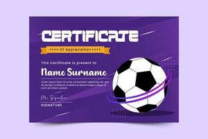 calcio torneo sport evento certificato design modello facile per personalizzare vettore