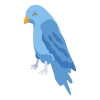 blu pappagallo icona, isometrico stile vettore