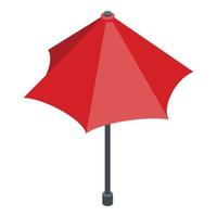 donna rosso ombrello icona, isometrico stile vettore