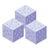 zucchero cubi icona, isometrico stile vettore