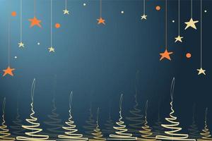 Natale blu sfondo con stilizzato Natale alberi e stelle. traslucido cerchi nel il sfondo. modello per carte, inviti, tipografia. vettore