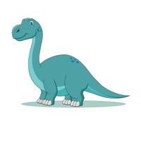 carino brontosauro cartone animato in posa. carino animale cartone animato vettore