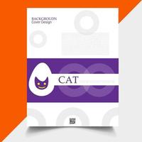 gatto logo opuscolo, manifesto, volantino, opuscolo, rivista, copertina design con spazio per foto sfondo, vettore illustrazione modello nel a4 dimensione gratuito vettore gratuito vettore