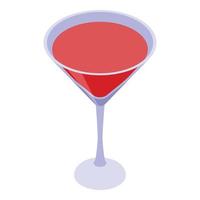 pieno Martini bicchiere icona, isometrico stile vettore