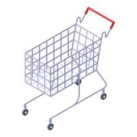 supermercato carrello icona, isometrico stile vettore