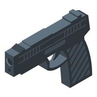 polizia moderno pistola icona, isometrico stile vettore