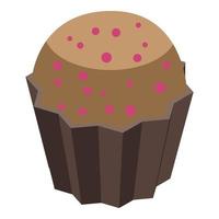 Cupcake mangostano icona, isometrico stile vettore