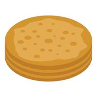 Turco pancake icona, isometrico stile vettore