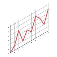 fallimento grafico icona, isometrico stile vettore