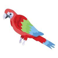 esotico pappagallo icona, isometrico stile vettore