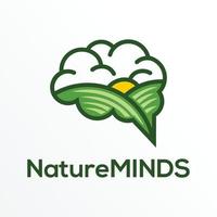 natura mente, natura testa logo modello vettore, design elemento per logo, manifesto, carta, striscione, emblema, t camicia. vettore illustrazione