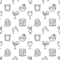 modello di vino, birra, whisky, cocktail fatto di vario linea icone. Perfetto per ragnatela siti, avvolgere, stampa su diverso coperture vettore