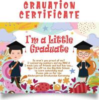 certificato la laurea grado Montessori bambini poco junior colorato divertimento amorevole vettore