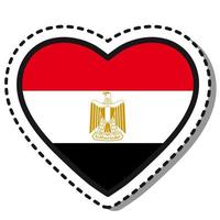 bandiera Egitto cuore etichetta su bianca sfondo. Vintage ▾ vettore amore distintivo. modello design elemento. nazionale giorno. viaggio cartello.